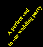 A perfect end
to our wedding party A perfect end
to our wedding party